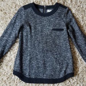 Madewell Marled Grey & Black Dress Top
